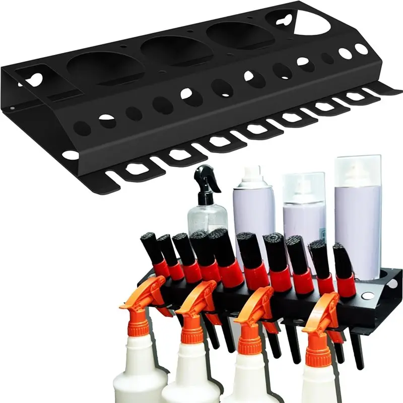 

ABGR-Spray Bottle Storage Rack, Detailing Brush Organizer, Bottle Storage Rack, 3/8" Air Tool Holder,For Garage, Workspace
