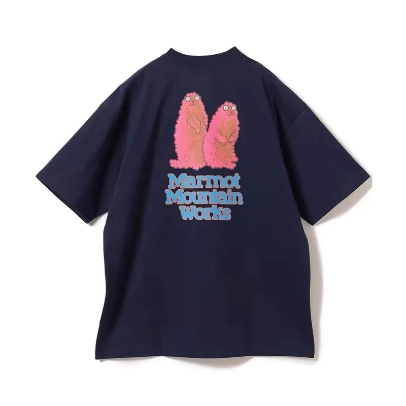 

Marmot Collaborative Penguin Print Loose Casual ort Sve Japanese Sle Pure Cotton T-irt ex Trendy f Sve