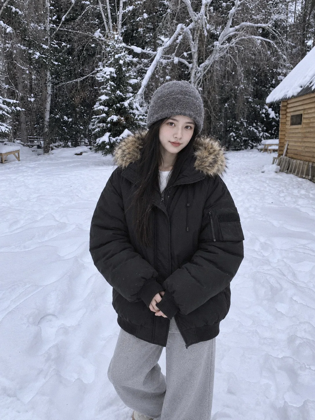 Winter Retro Warm Cold Proof Jacket Female Natural Detachable Fur Collar Down Jacket Women White Duck Down Short Hooded Outweaer