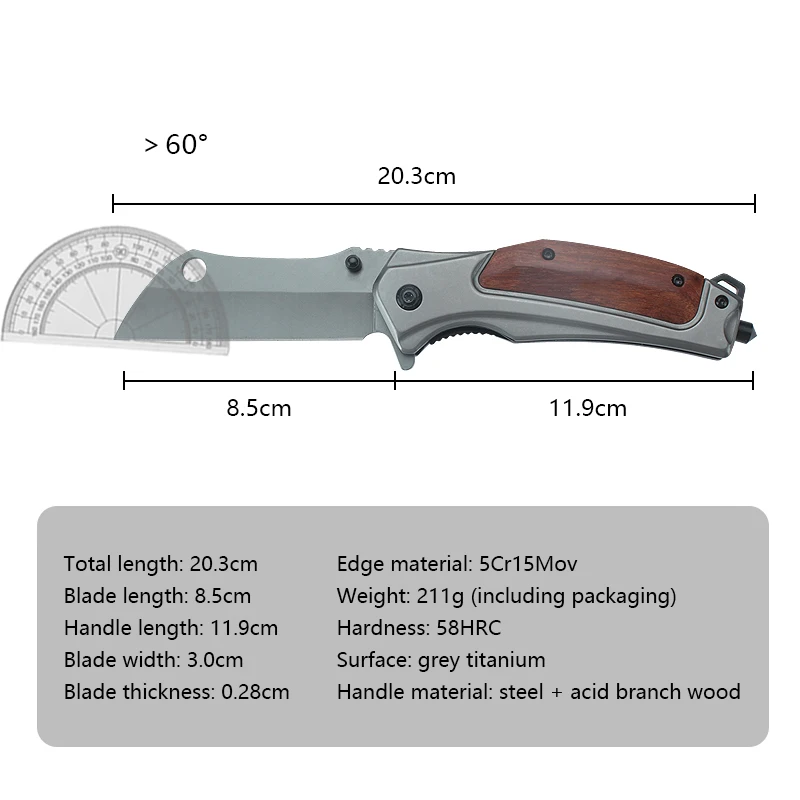 Outdoor Folding Knife Camping Survival High Hardness Multifunctional Carry Folding Knife Wilderness Survival Self Defense Style