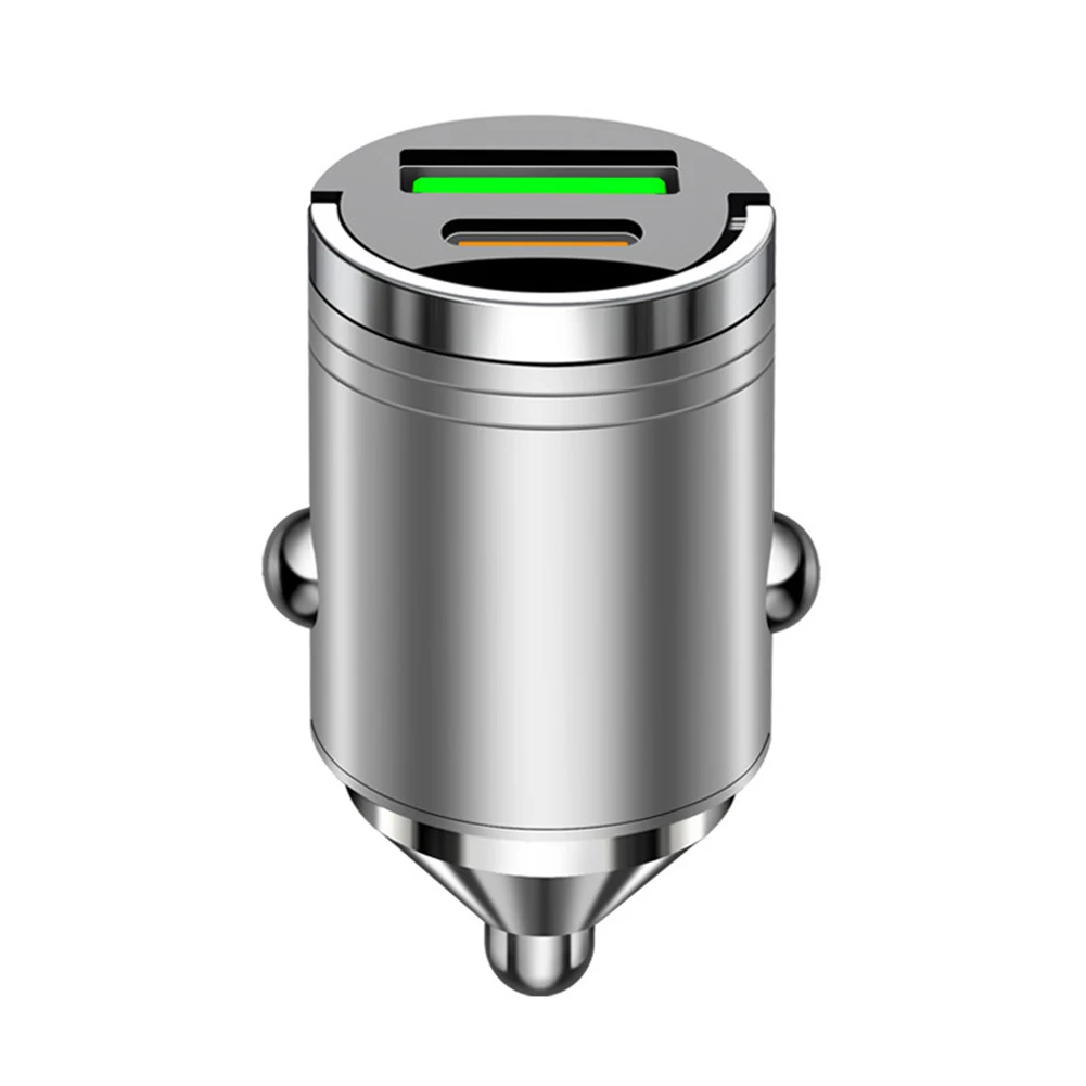 Car Charging Dual USB Charger Aluminum Charger 5-layer Circuit Protection Built-in Management Chip Compatible With Most Models