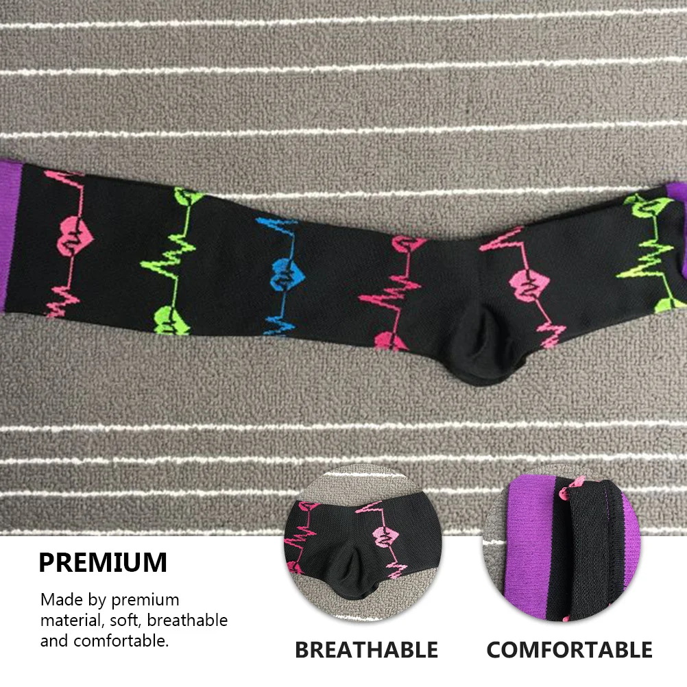 

1Pair Compression Socks Stylish Design Comfortable Fit for Men Women Sports Casual Wear Dynamic Look Moisture Wicking Knee High