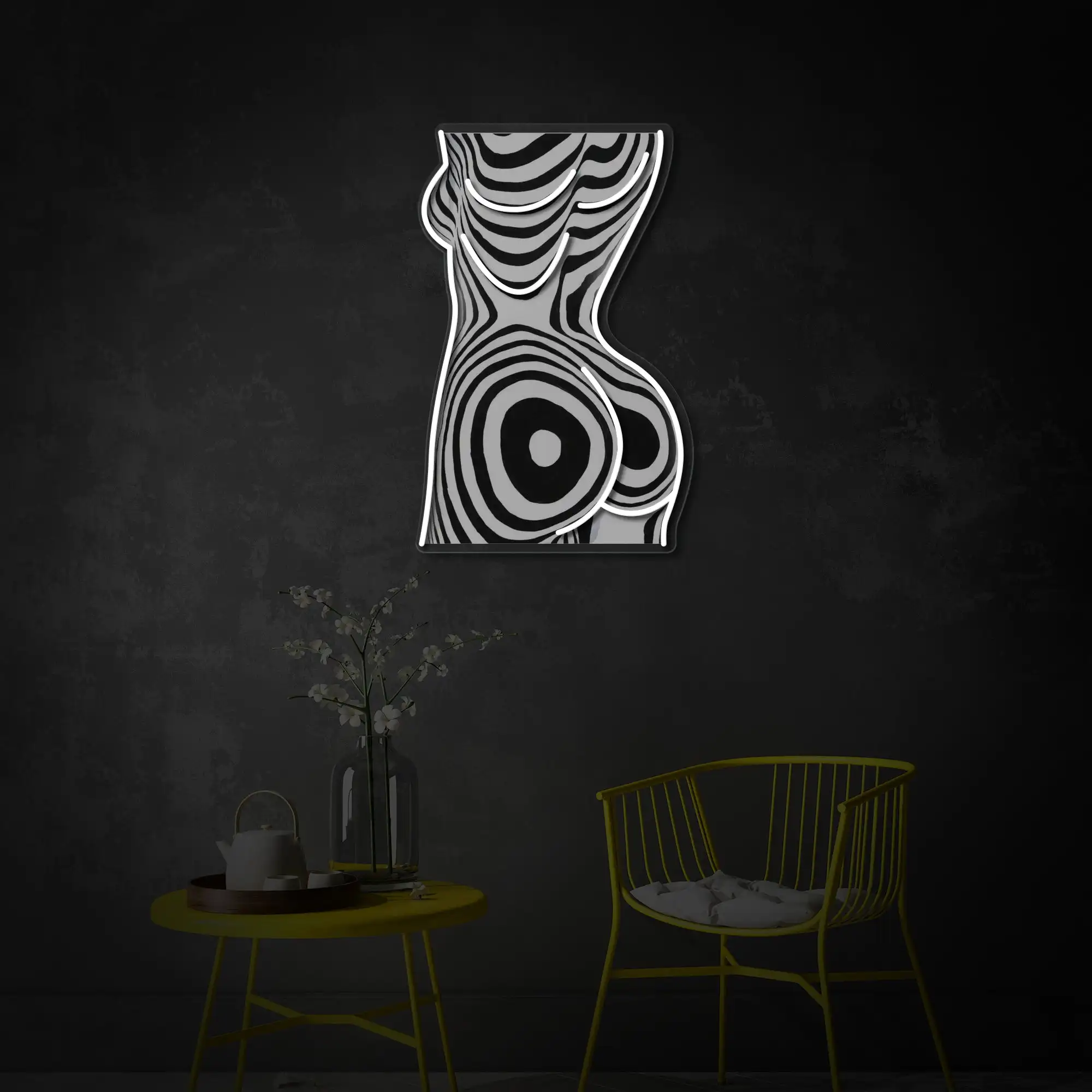 Zebra Neon Sign Wall Art Decor Personalized Girl Living Room Game Room Sign Female Animal Body Sign UV Print Neon Wall Hanging