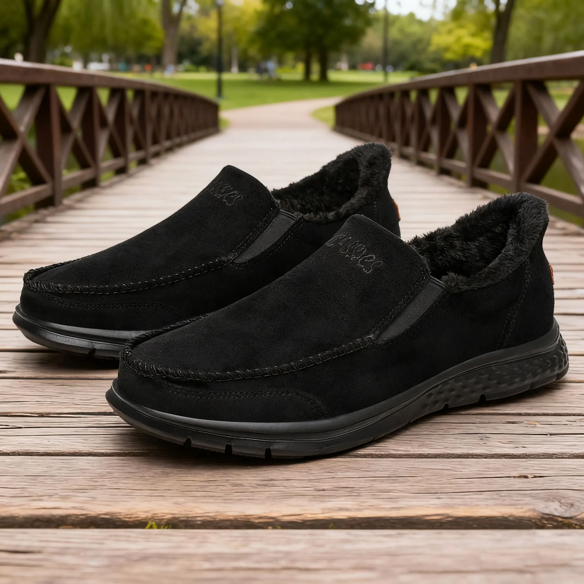 Fashionable Warm Winter Loafers Comfortable Walking Shoes Soft Lightweight Gift for Dad Suitable for Middle-Aged And Elderly Men