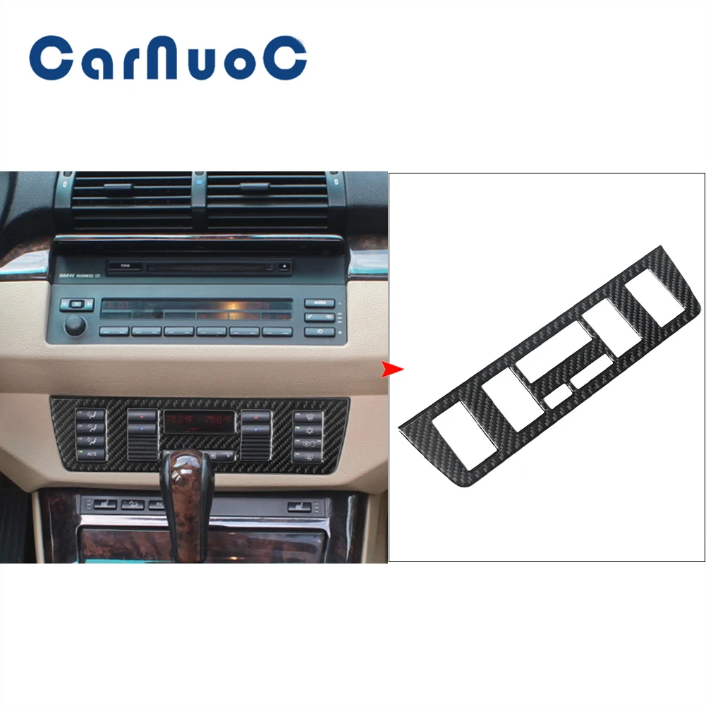 

For BMW X5 2000 2001 2002 2003 2004 2005 2006 Climate Control Panel Decorative Cover Trim Car Carbon Fiber Stickers Accessories