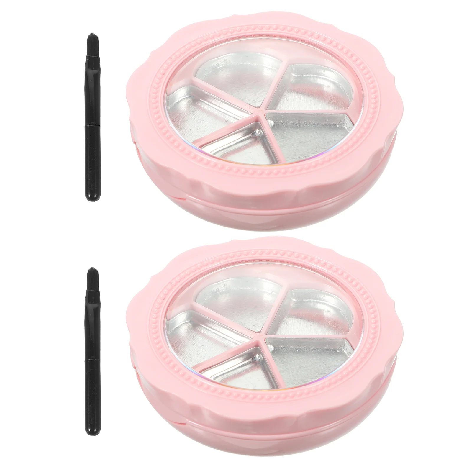 2 conjuntos de caixa de batom viagem batons maquiagem pó puff plástico diy blush recipiente