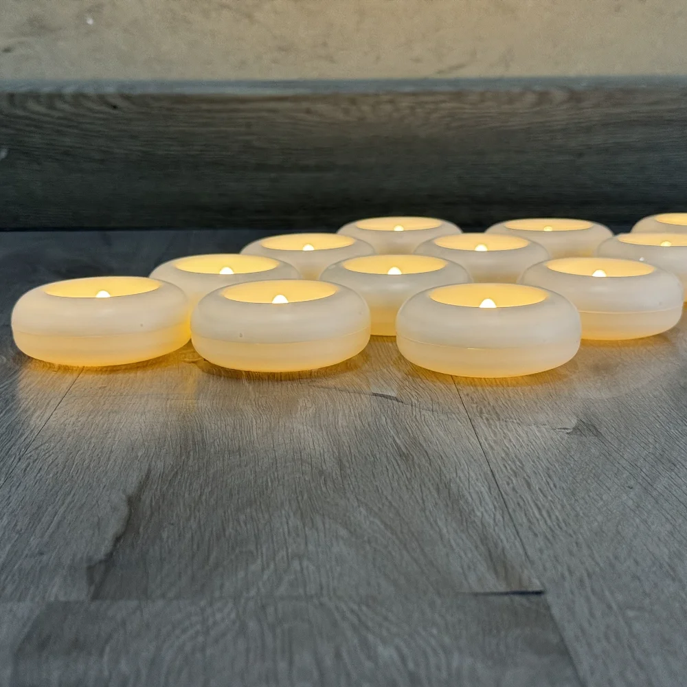 16/24Pc Waterproof Flameless Tea Light Candle Float Electric Candle Wedding Valentine Decoration Romantic Confession LED Candles