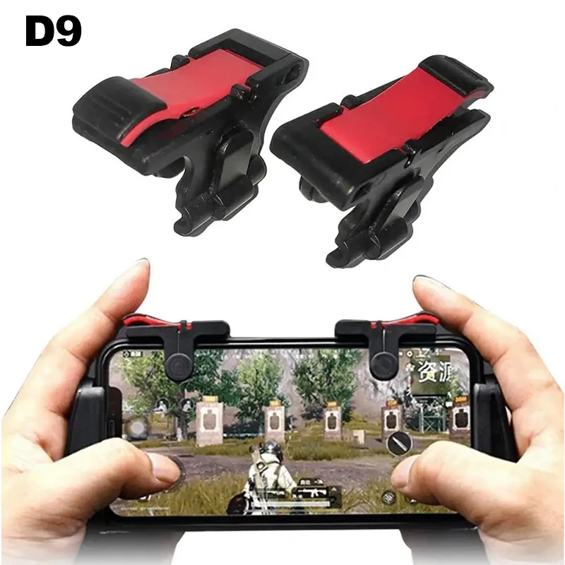 

1 Pair D9 Mobile Game Trigger Fire Aim Button Key Control R1 L1 Shooter Joystick For IPhone Android PUBG Gamepads Accessories