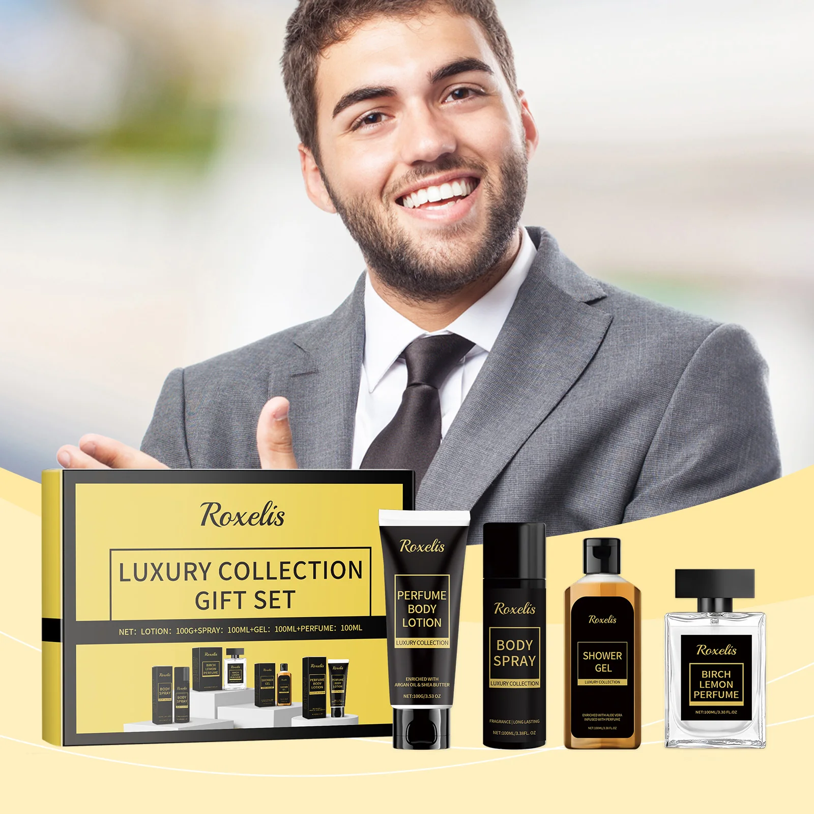 Men's Fragrance Set, Perfumes Masculinos, Moisturizing and Moisturizing, Long-lasting Fragrance, Fresh & Charming