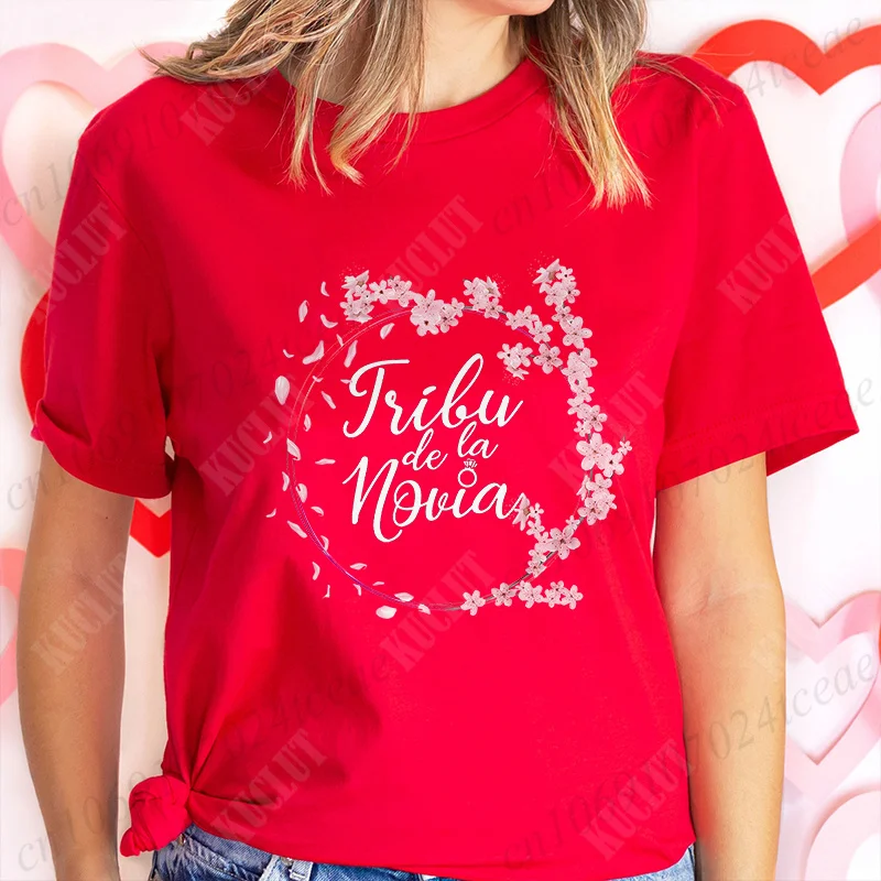 Bachelorette Hen Party Tshirt for Spanish Girls Future Bride Squad Tops Team Bride T-Shirt Flower Graphic Bridal Wedding Tees
