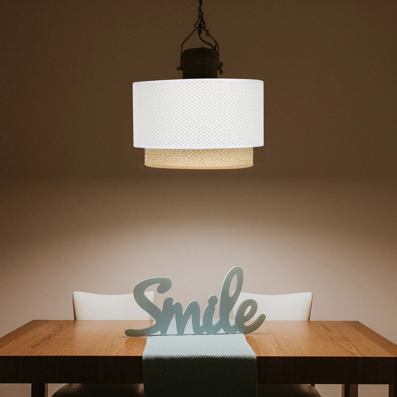 

2 Tier Metal Lampshade For Pendant Light E27 E14 Layered Drum Shade Replacement Chandelier Cover Floor Bedside Lamp Shades