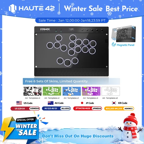 Controlador sin palanca Hitbox magnético Haute42, controlador Arcade de llanta con botón para PC/PS4/PS5/interruptor, palo Arcade sin pegatinas, Hitbox