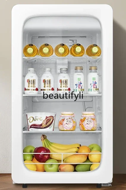 E132 88 لتر ضوء القمر الأبيض المنزلية ثلاجة صغيرة المشروبات الشاي المبردة المشروبات شفافة خزانة حفظ الطازجة