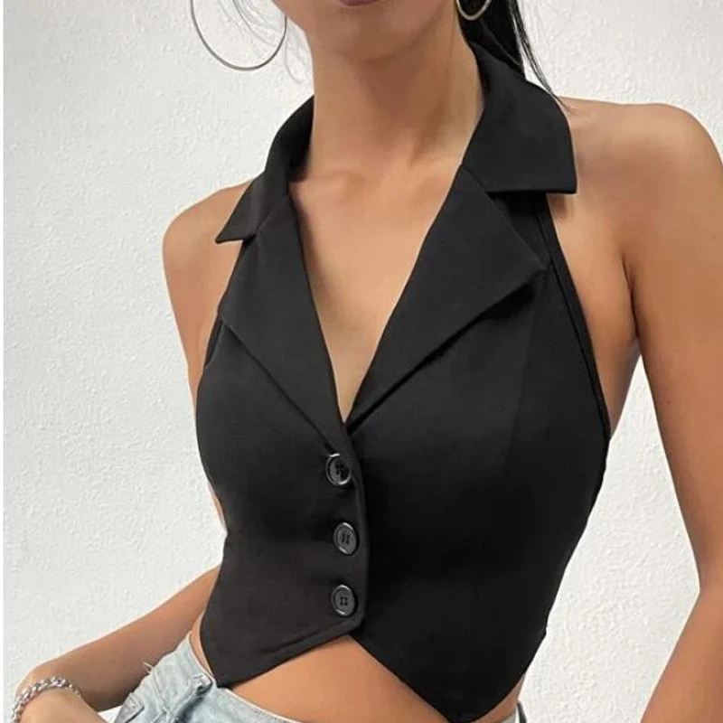 Vest Short Sets Suspenders Women\'s Clothing Trend 2023 Back Cutout Luxury Designer Coats Jackets Modelutti