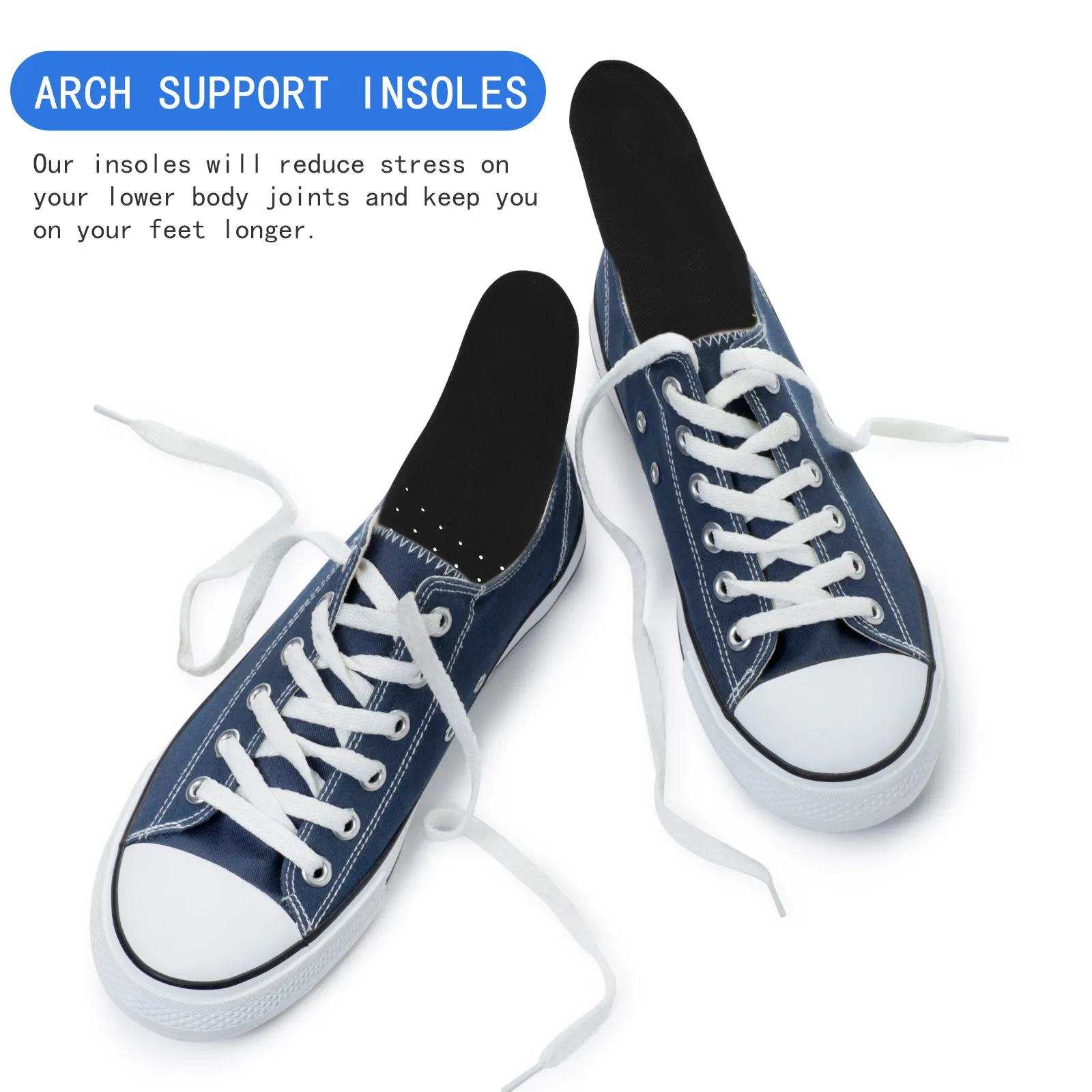 1Pair Sports Insoles Athletic Shoe Inserts Plantar Fasciitis Arch Support Orthotic Insoles Height Increase Cushion for Running