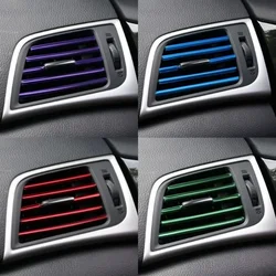 Universal U-Shape Flexible Air Vent Decor Strips - 10-Piece Car Interior Grille Trim Accessories for Air Conditioner Outlet