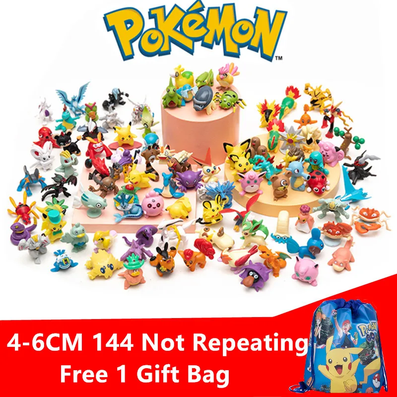 

4-6cm Anime Pokemon 24-144Pcs Not Repeating Different Styles Action Figure Model Cute Pikachu Collect Dolls Kids Xmas Toy Gifts