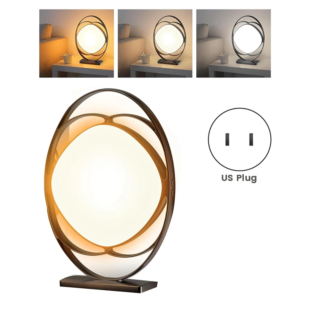 WFF Light Therapy Lamp,10000 Lux UV-Free Therapy Light with 3 Color Temperatures, 5 Adjustable Brightness US Plug