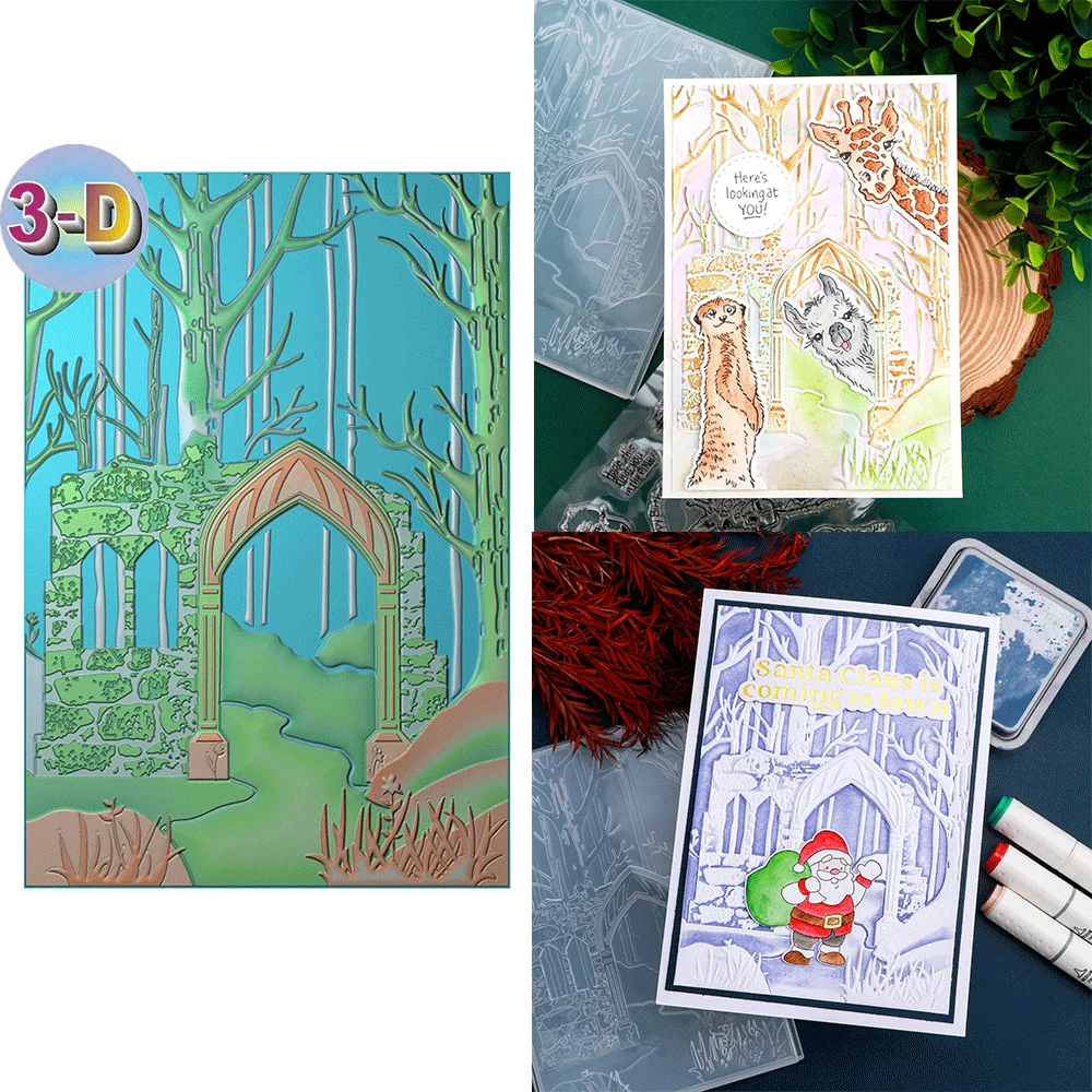 Into The Woods 3D Embossing Folder and Matching Dies for Adding Textured Detail To Paper Crafting Card Making Supplies