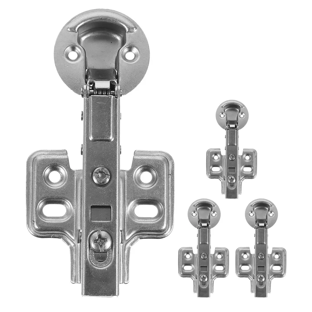 

4Pcs Stainless Steel Frameless Soft Close Hinges Quiet Operation Durable Cabinet Door Replacement Hardware Freezer Door Hinge