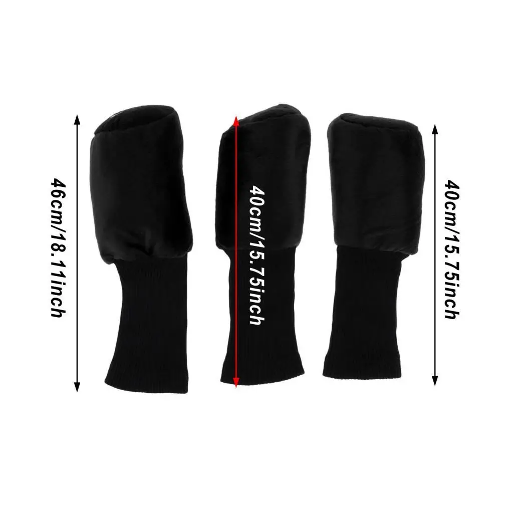Golf Long Neck Headcovers with Number Tags Fluff Cloth Shockproof Sleeve for Golf Club Woods