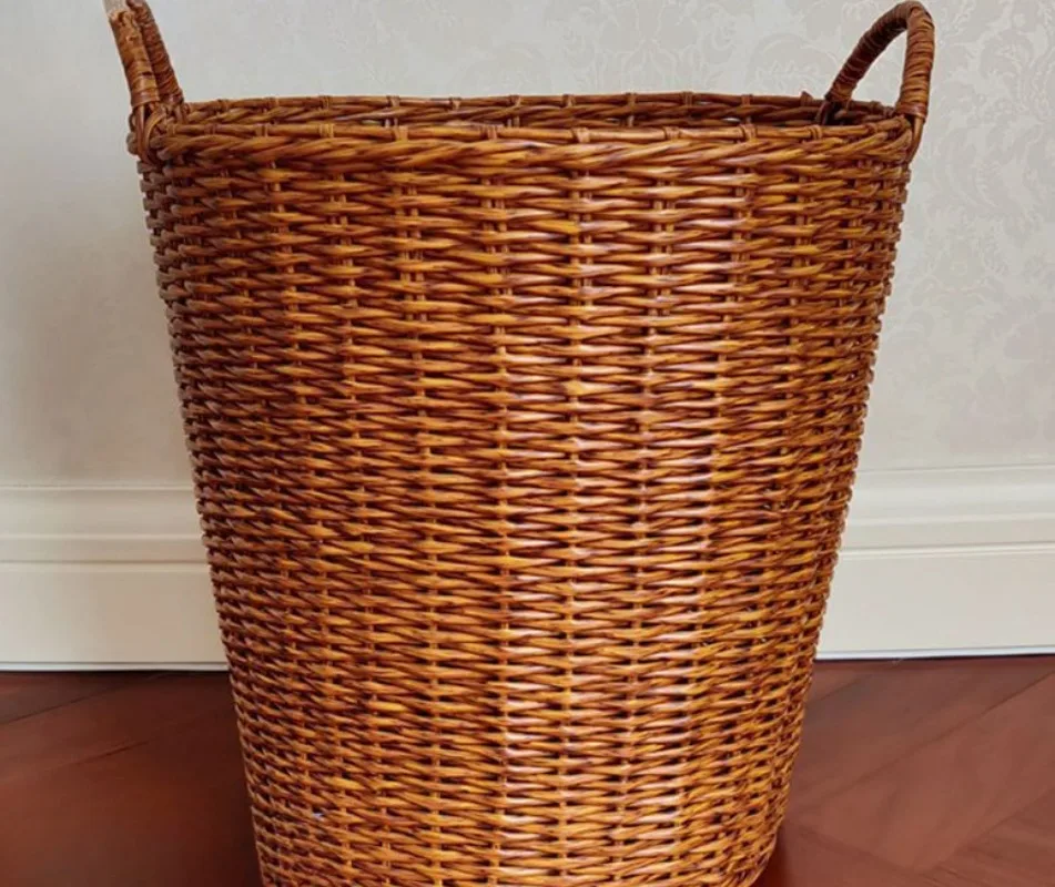 

Bamboo Extra Large Thick Tube Dirty Clothes Storage Basket Dirty Clothes Basket Rattan Laundry Bucket Toy Basket