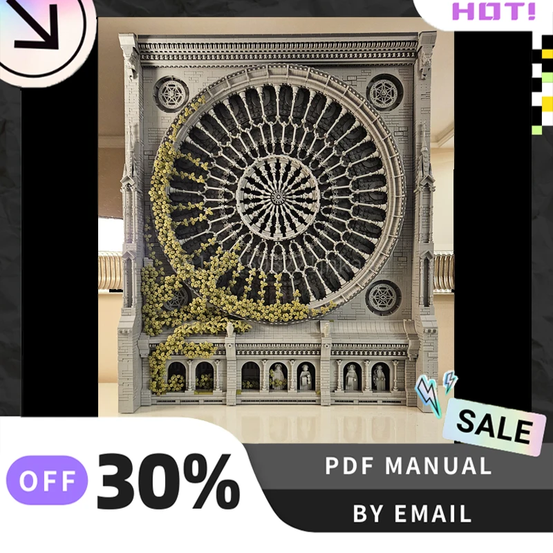 [5745PCS] Customized MOC Gothic Cathedral Facade Creative Building Blocks Set STEM Educational Toys Construction Model Kit Gifts