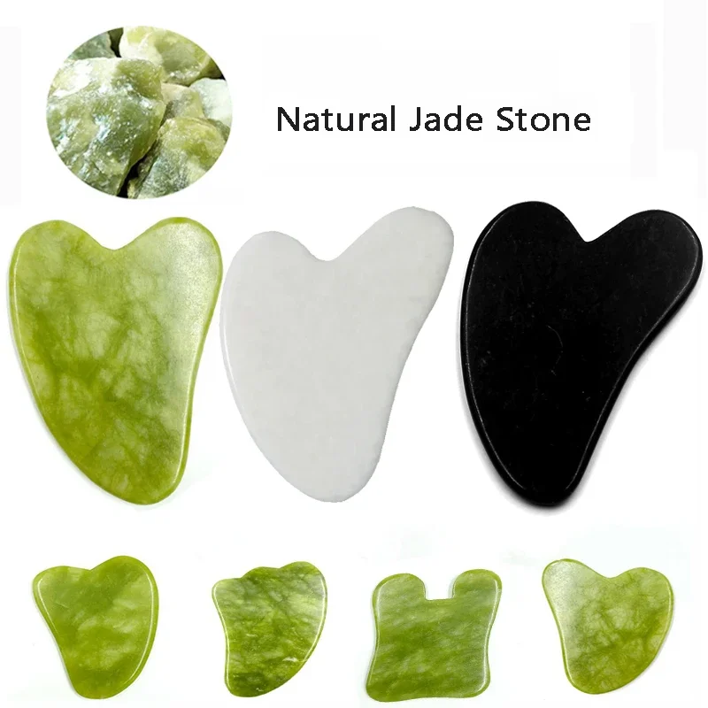 Gua Sha Massage Natural Stone Jade Gua Sha  Masajeador Facial  Board Acupoint Eye Care SPA Massager Tool massage visage