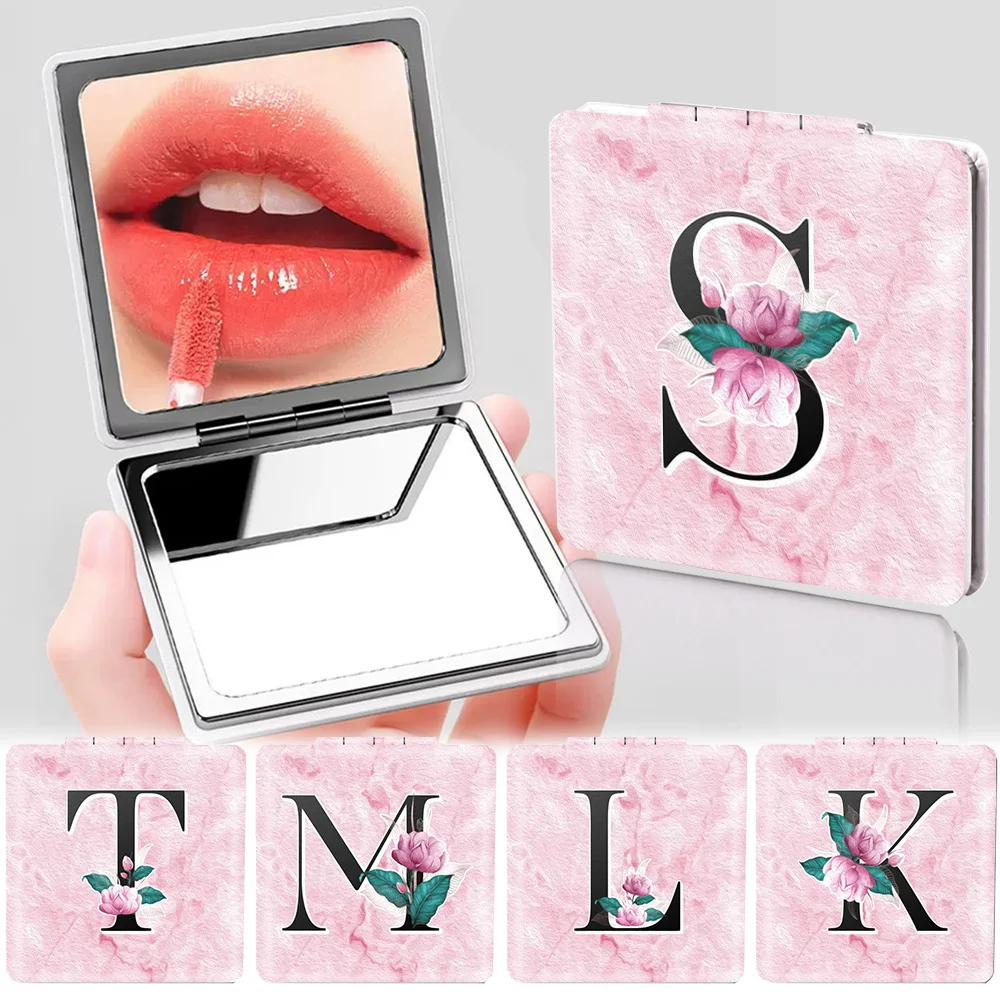 Women Double Sided Can Fold Cosmetic Mirror Stylish and Chic Makeup Mirror Handheld Make up Mirrors Travel Essentials Folding Po