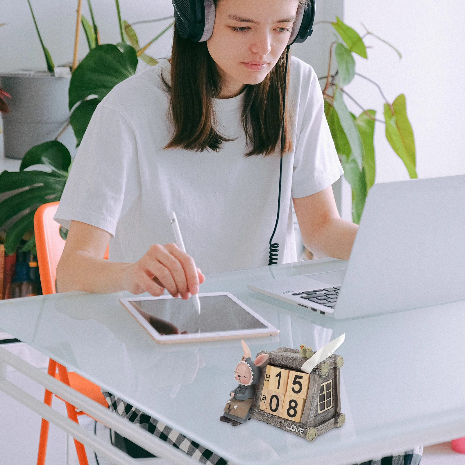 

Rabbit Wooden Block Calendar Manual Adjustable Desktop Ornament Reusable Daily Schedule Decor For Office Home Study Xmas