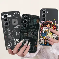 New Fashion Phone Case For Infinix Hot 50 Pro 4G / Hot50 Pro+ Plus 4G Avocado Marble Artistic Pattern Bumper Soft Silicone Capa