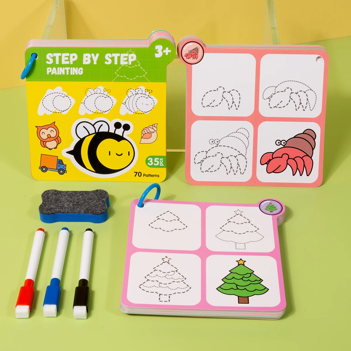70 Patterns Drawing Toys Step By Step Drawing Pen Control Training Focused Game Set Children Learning Educational Toys for Kids