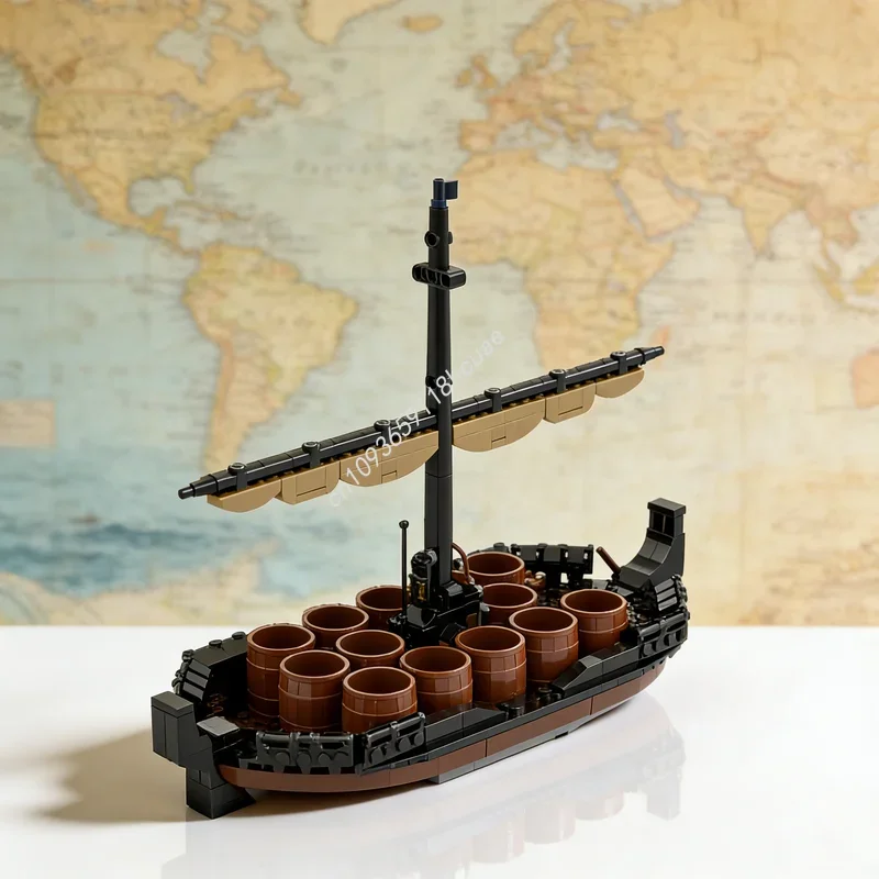 

347pcs MOC Hobbit Lord Rings Bard S Boat Model Building Blocks Assemble Architecture Toys Festival Gifts DIY Creative Education