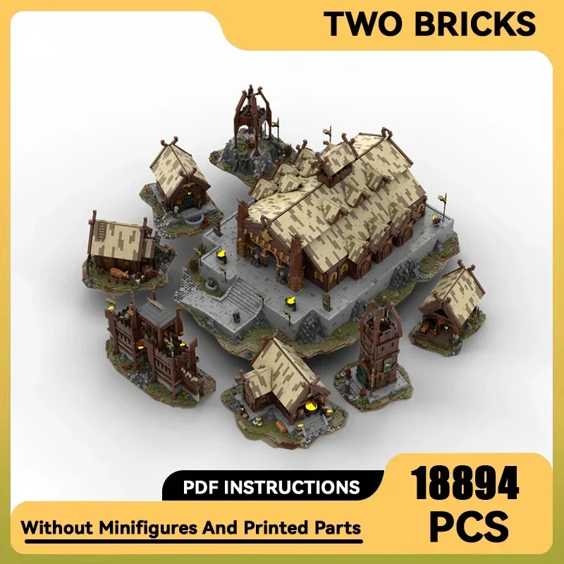 Rings Movie YcMoc Building Block UCS Rohan Golden Hall Bundle Model Technology Bricks DIY Medieval Times LOTR Magical Castle Toy