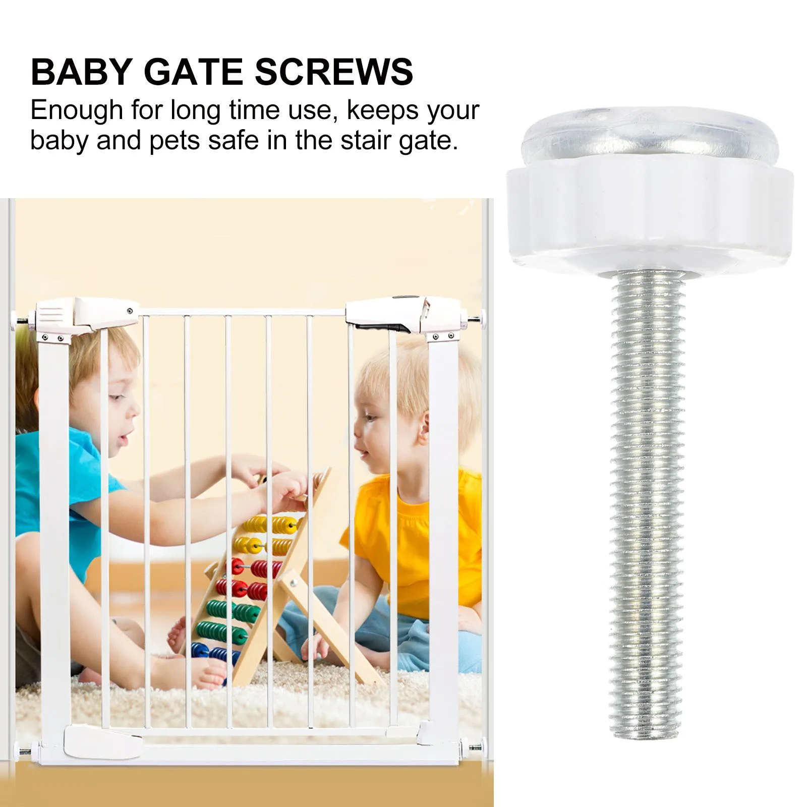 

4pcs Safety Gate Bolts Premium Reusable No Tools Wall Stair Mounting Plastic Ends Protection Baby Gate Adapter For Pressure