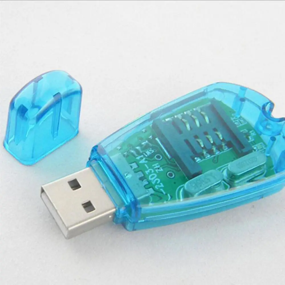 블루 GSM/CDMA+CD 핫 USB 휴대용 SMS 편집기 드라이버 SIM 복사 휴대폰 카드 리더기