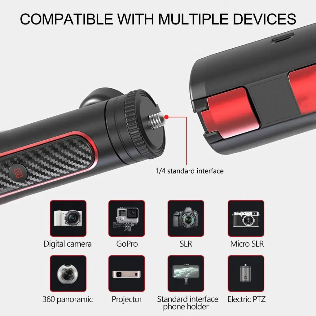 Portable Stabilizer Selfie Stick Tripod 360 Degree Rotation With Bluetooth Selfie Remote Control For iPhone Android Extendable