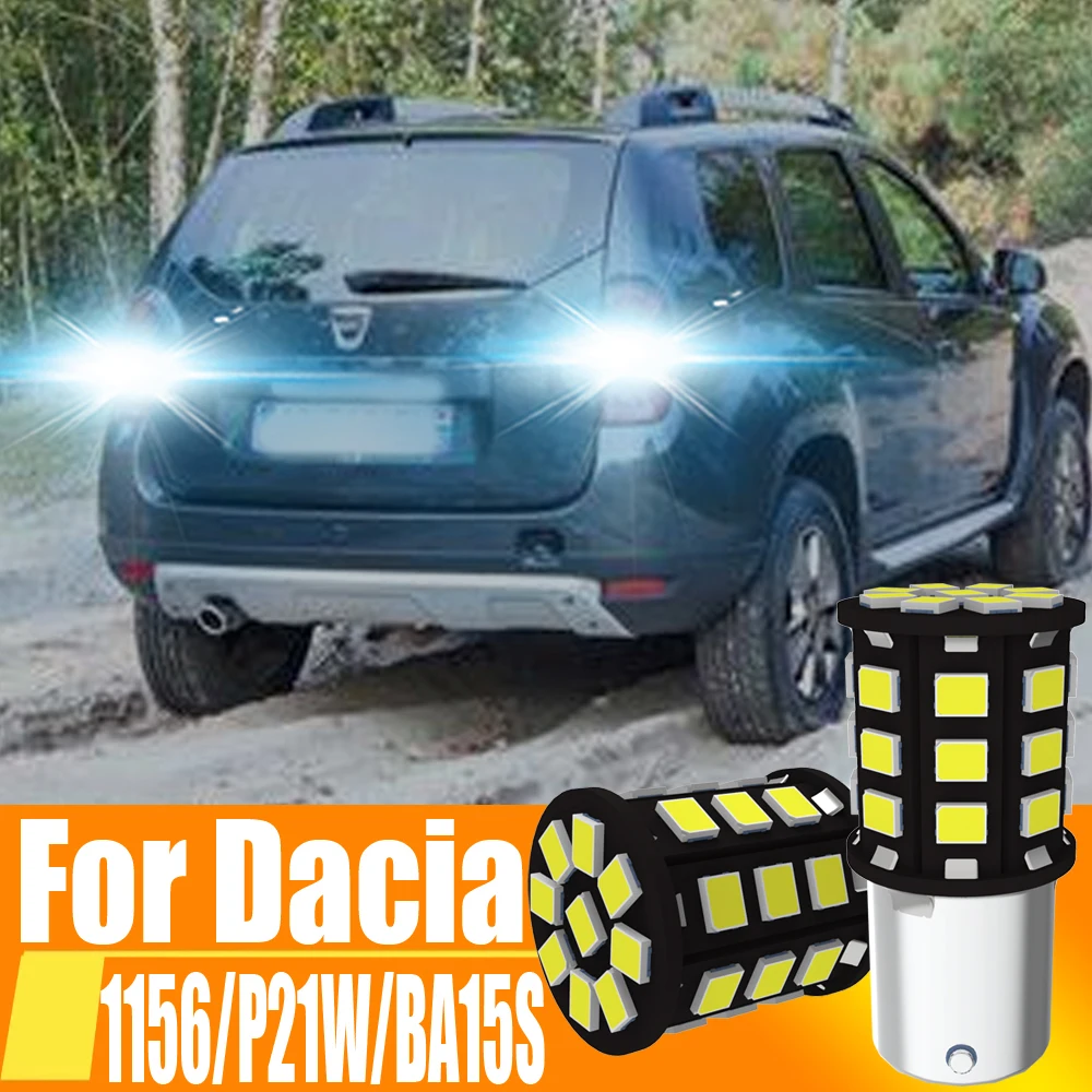 2PCS P21W LED Backup Reverse Light Bulb 7506 BA15S 1156 R10W Canbus for Dacia Duster Sandero Logan Jogger Spring Rear Fog Lamp