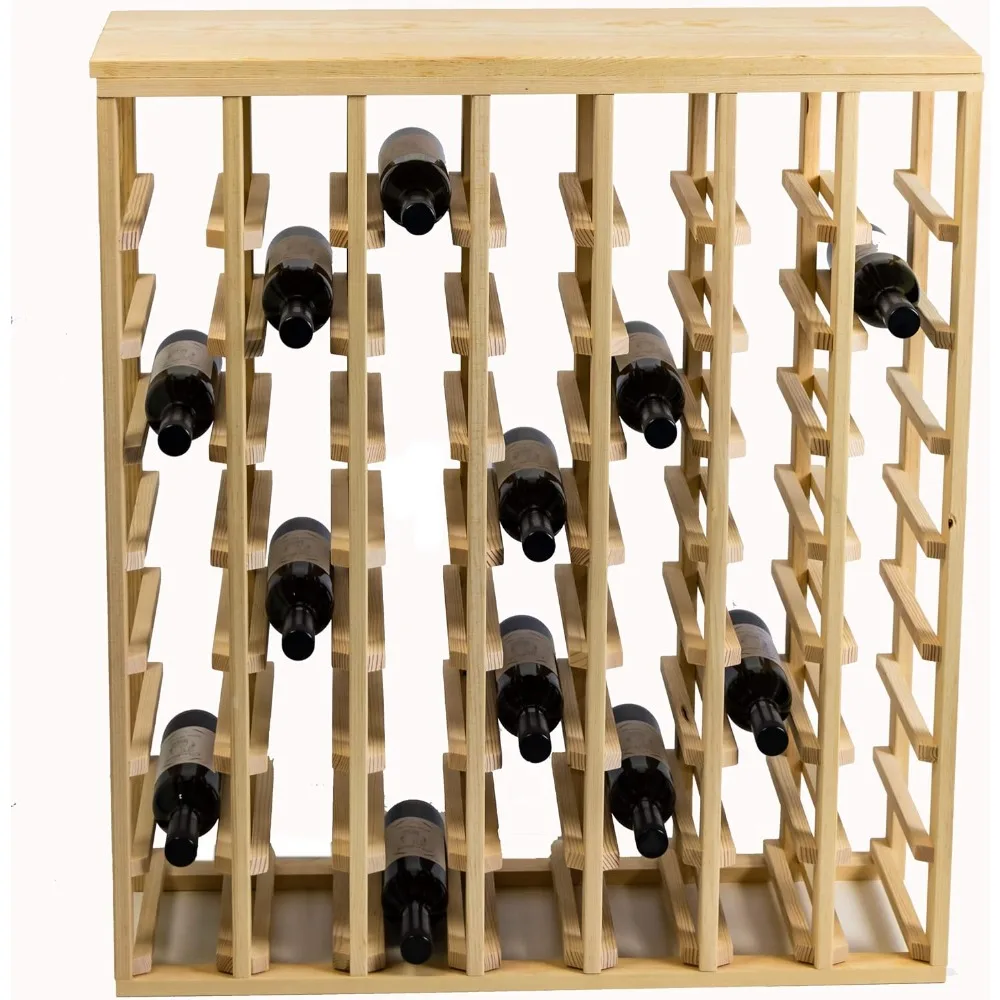 Creekside 56 Bottle Table Wine Rack (Pine) by Creekside - Exclusive 12 inch deep design conceals entire wine bottles. Hand-sande