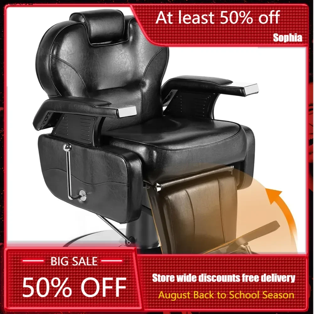 

Barber Chair , Black All Purpose Hydraulic Recline Salon Beauty Styling Chair for Beauty Shop, salon styling chair