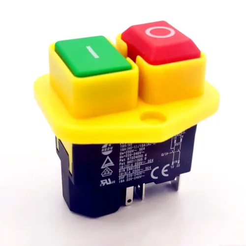1 interruptor de botón KEDU KJD17B 220V-240V 16A interruptor de herramienta eléctrica de 5 pines