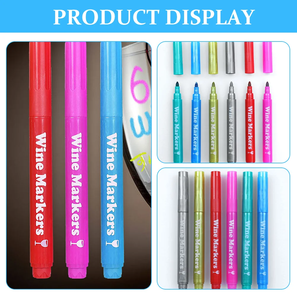 

6 Pcs Drawing Plastic Paint Markers Pens Thick Tip That Write on Glass Cup for Metal Window