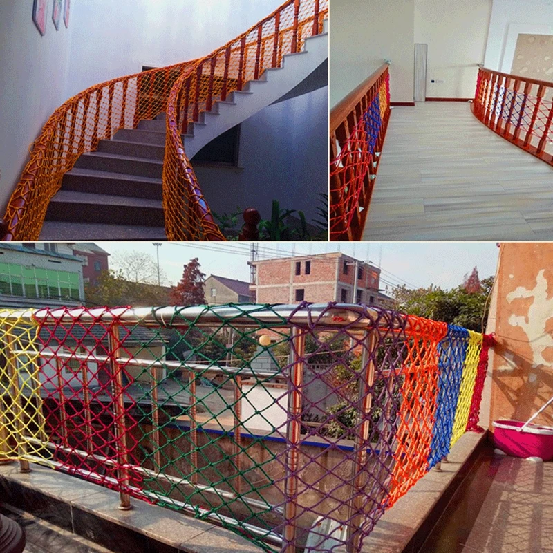 Customizable 6mm Balcony Terrace Stair Railing Children Preventing Falls Safety Net Construction Woven Nylon Rope Mesh Netting