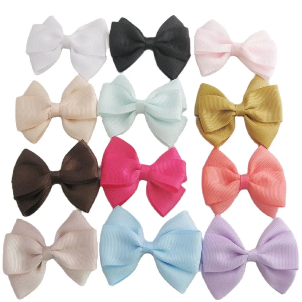 10Pcs Grosgrain Ribbon Bows 7CM DIY Headwear Bowtie DIY Decorative Clothes Accessories