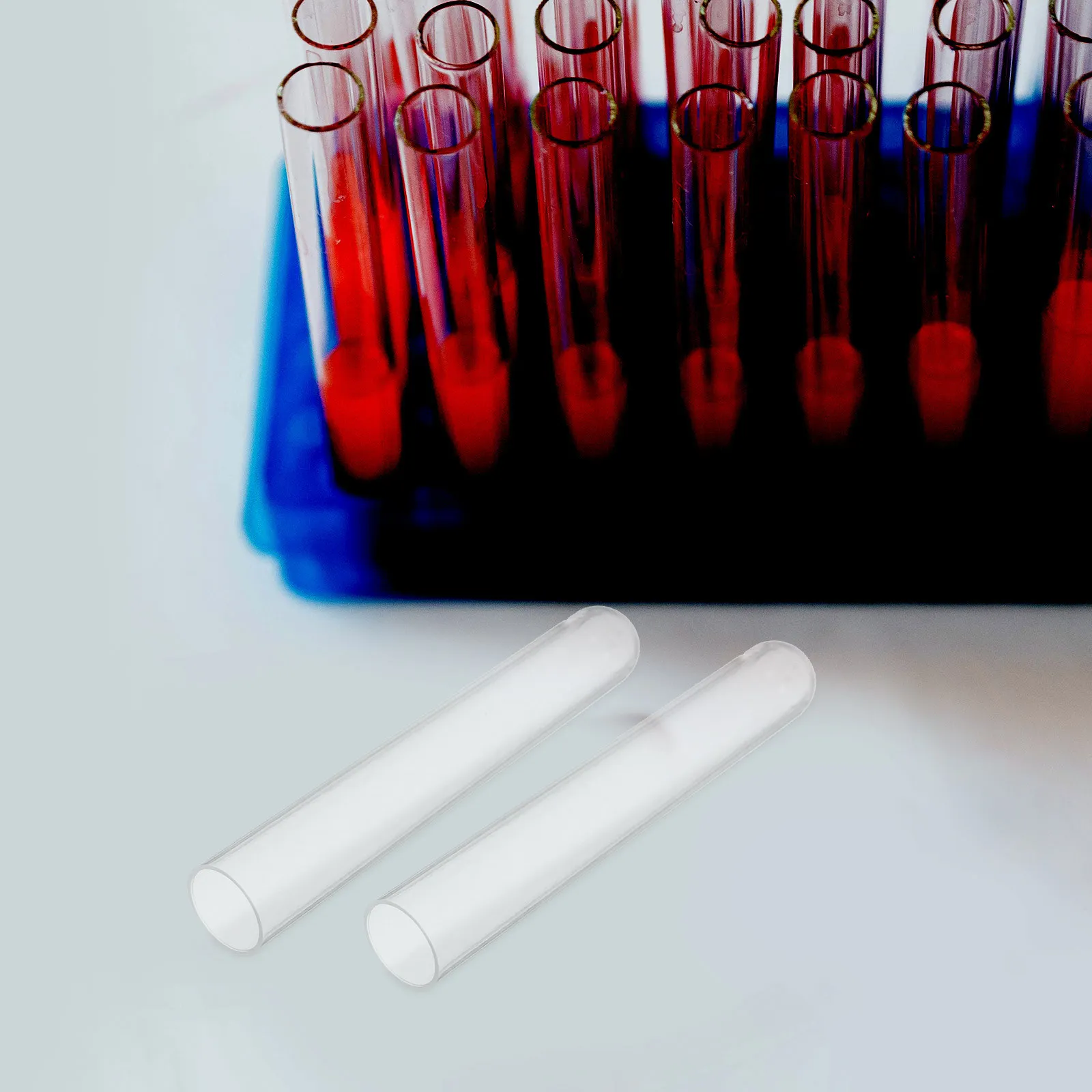 

100Pcs Test Tubes Clear Plastic with Caps for Scientific Experiments Halloween Christmas Candy Storage Decoration