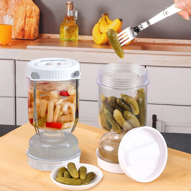Hourglass Type Pickled Juice-Separation Food Filter Container Olives Kimchi Fermentation Container Kitchen Accessories