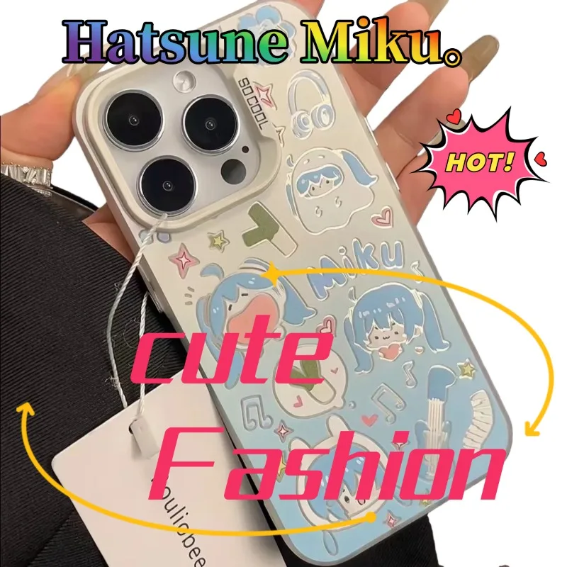 

Hatsune Miku iPhone 15 Чехол для телефона Apple с рисунком для мальчиков и девочек 14, 13, 12 Pro Max Мягкий прозрачный чехол в подарок для друзей