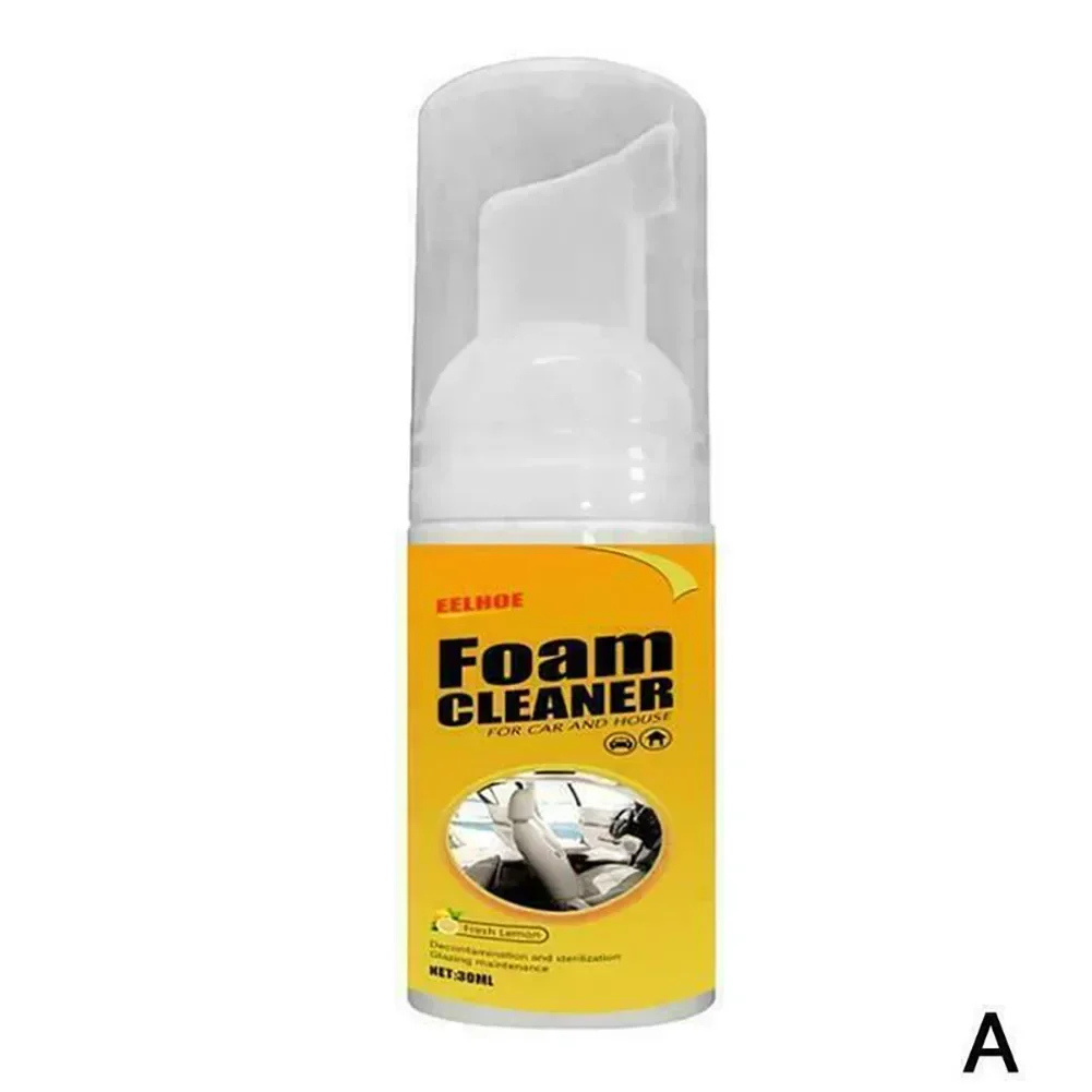 30ML Car Cleaner Foam Wax Shampoo Sofa Seat Upholstery Carpet Dry Stain Remover Cleans Auto Interior Seat Cleaner Quick Drying