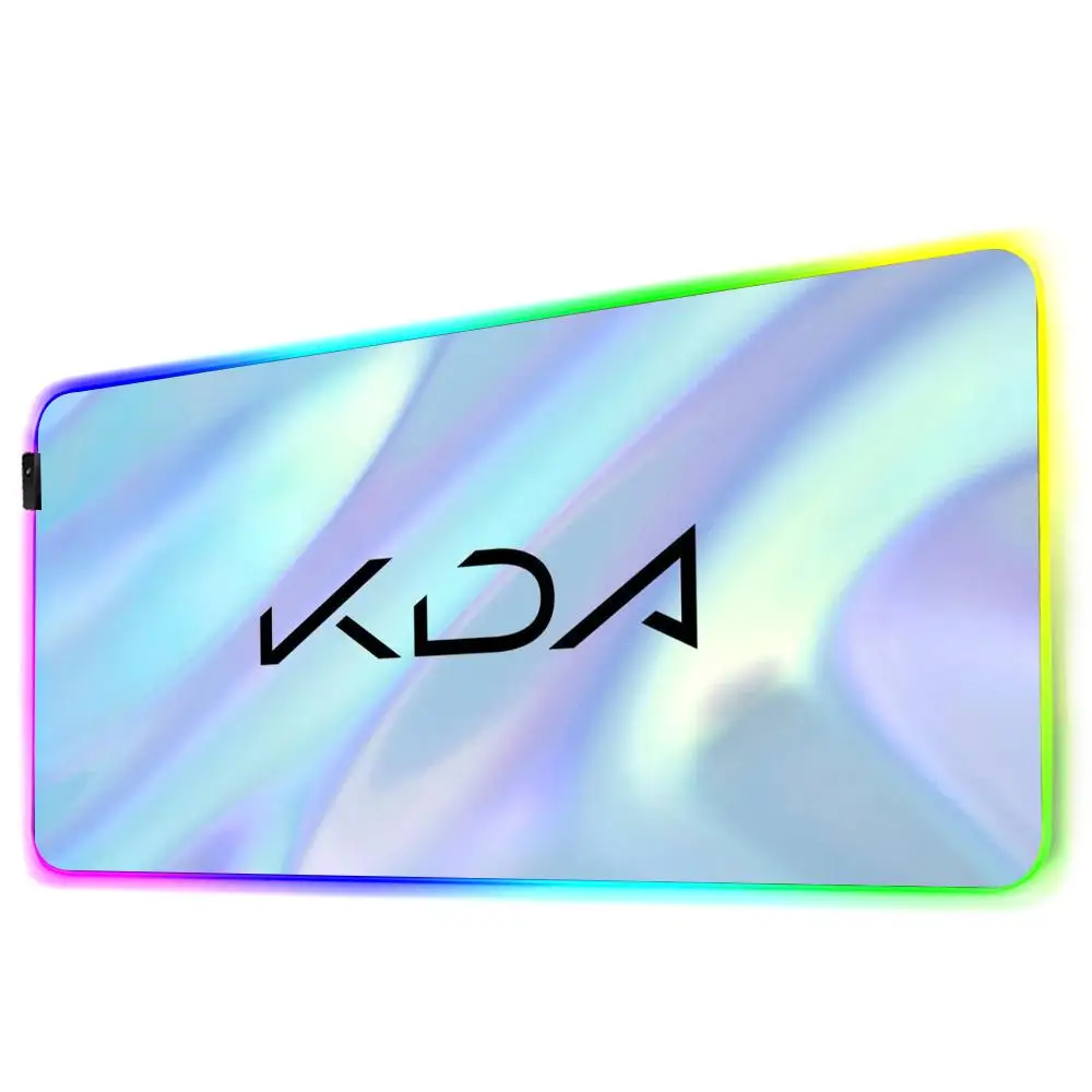 KDA Girl League of Legends Gamer Rgb, alas meja lampu belakang Led Mousepad Setup Aksesori Gaming Deskmat besar lampu latar