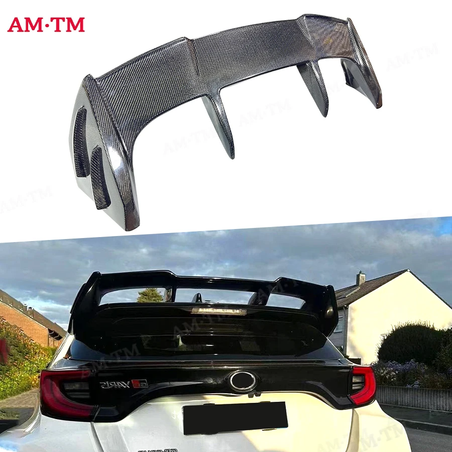 

Для Toyota GR Yaris задний спойлер на крышу из углеродного волокна, заднее крыло, Т-образный автомобильный задний спойлер на багажник, детали на крыло, комплект кузова